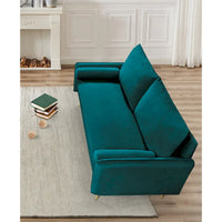 Canapé en polyester 70W Villeda avec accoudoirs carrés