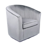 Fauteuil de club pivotant d'appoint en velours Junsele Carson Carrington