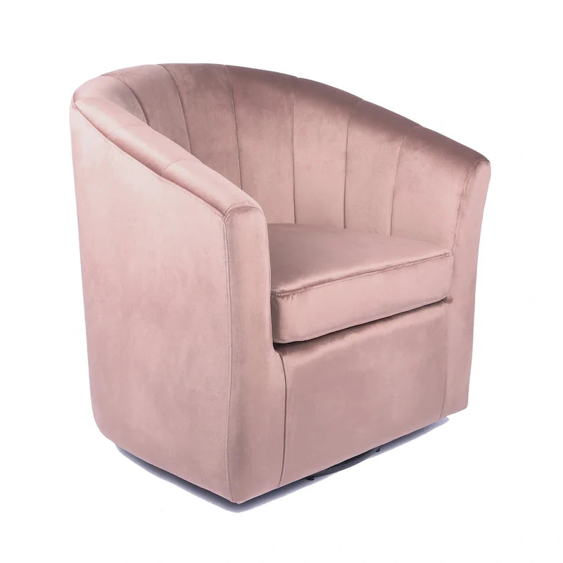 Fauteuil de club pivotant d'appoint en velours Junsele Carson Carrington