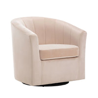 Fauteuil de club pivotant d'appoint en velours Junsele Carson Carrington