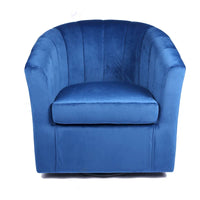 Fauteuil de club pivotant d'appoint en velours Junsele Carson Carrington