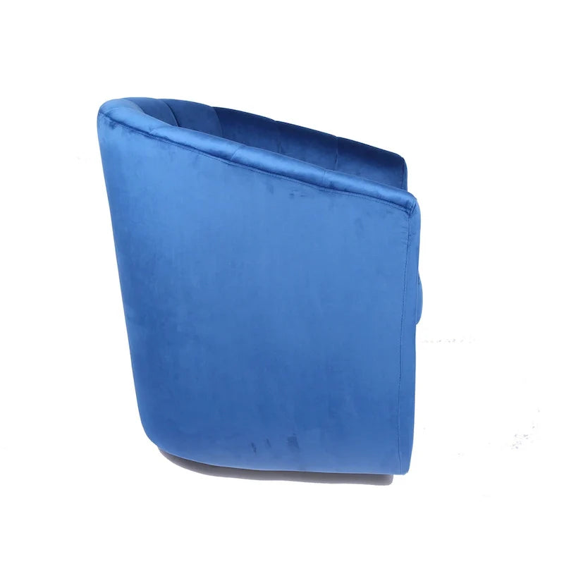 Fauteuil de club pivotant d'appoint en velours Junsele Carson Carrington