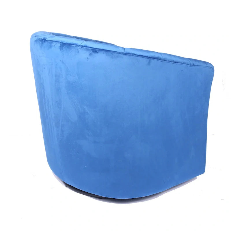 Fauteuil de club pivotant d'appoint en velours Junsele Carson Carrington