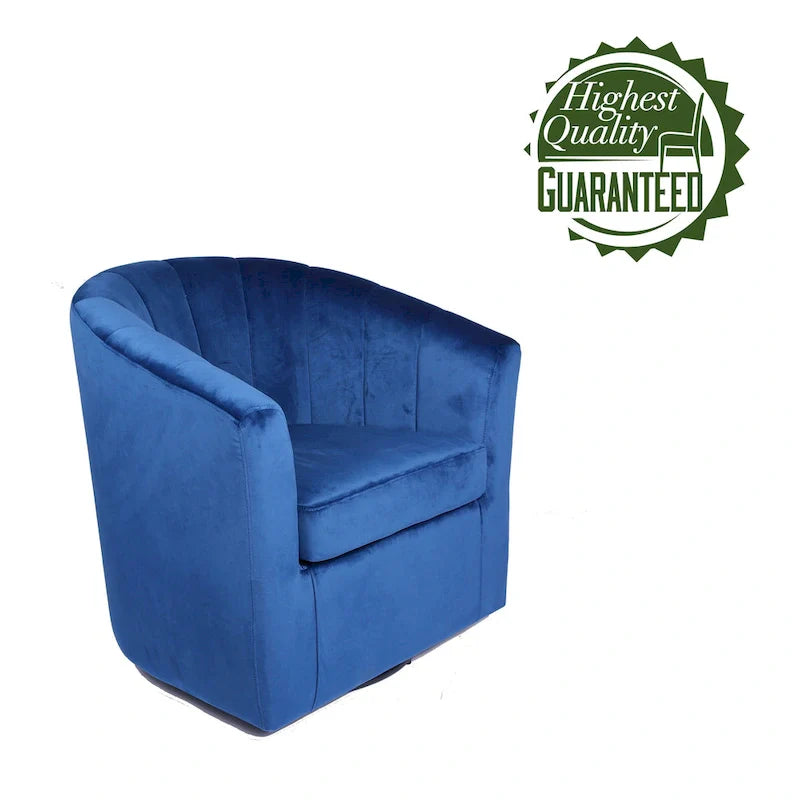 Fauteuil de club pivotant d'appoint en velours Junsele Carson Carrington
