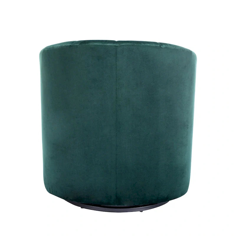 Fauteuil de club pivotant d'appoint en velours Junsele Carson Carrington