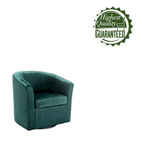 Fauteuil de club pivotant d'appoint en velours Junsele Carson Carrington