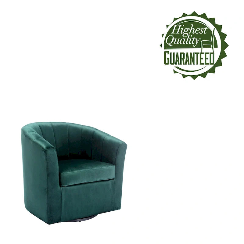Fauteuil de club pivotant d'appoint en velours Junsele Carson Carrington