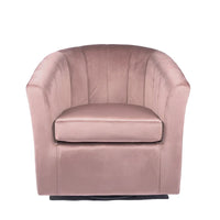 Fauteuil de club pivotant d'appoint en velours Junsele Carson Carrington