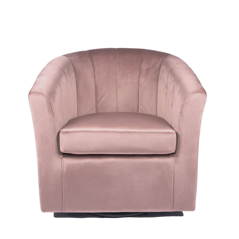 Fauteuil de club pivotant d'appoint en velours Junsele Carson Carrington
