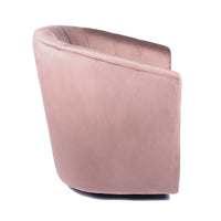 Fauteuil de club pivotant d'appoint en velours Junsele Carson Carrington