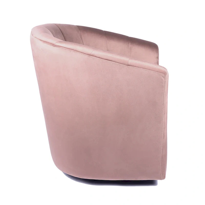 Fauteuil de club pivotant d'appoint en velours Junsele Carson Carrington