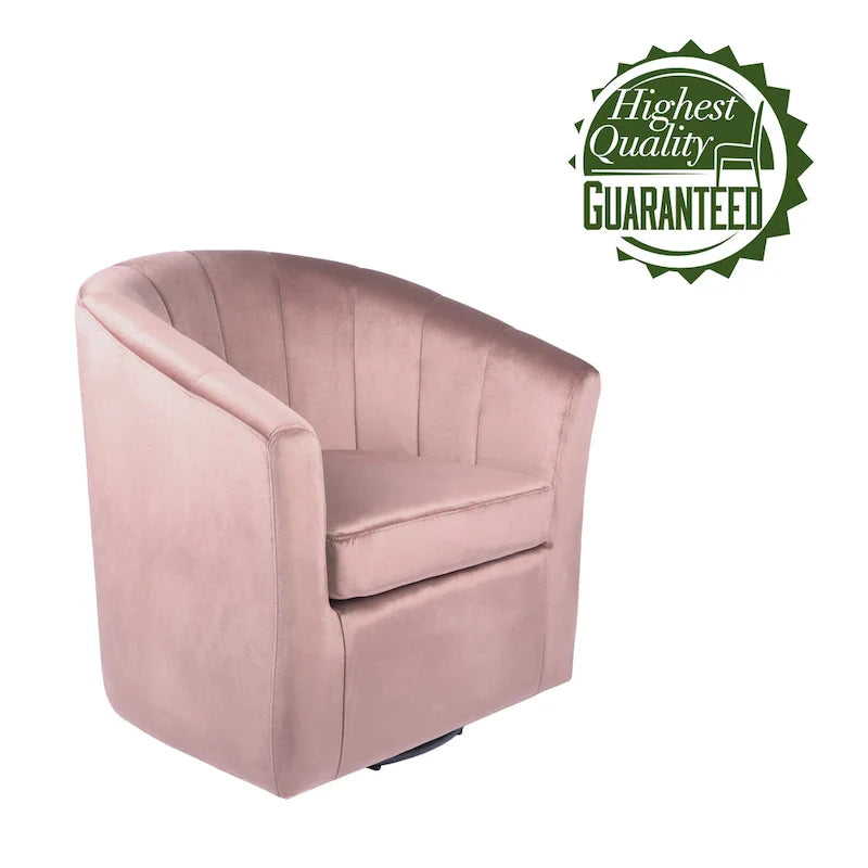 Fauteuil de club pivotant d'appoint en velours Junsele Carson Carrington
