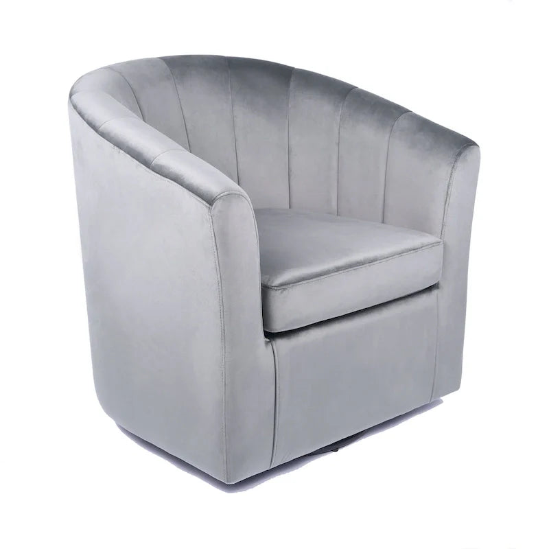 Fauteuil de club pivotant d'appoint en velours Junsele Carson Carrington