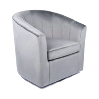 Fauteuil de club pivotant d'appoint en velours Junsele Carson Carrington