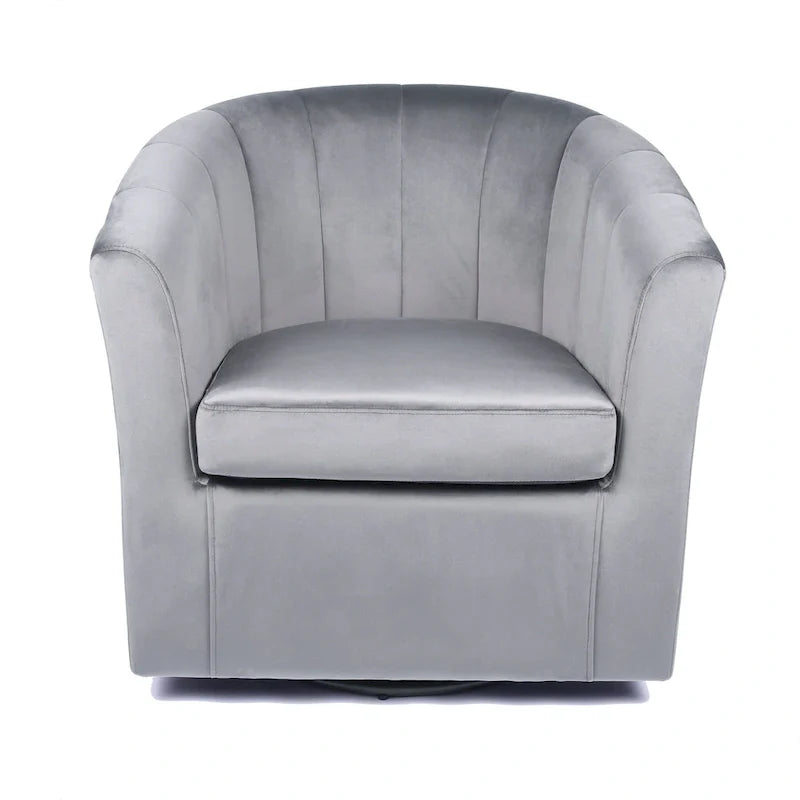 Fauteuil de club pivotant d'appoint en velours Junsele Carson Carrington