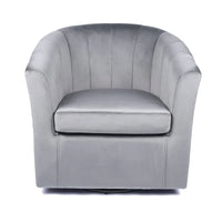 Fauteuil de club pivotant d'appoint en velours Junsele Carson Carrington