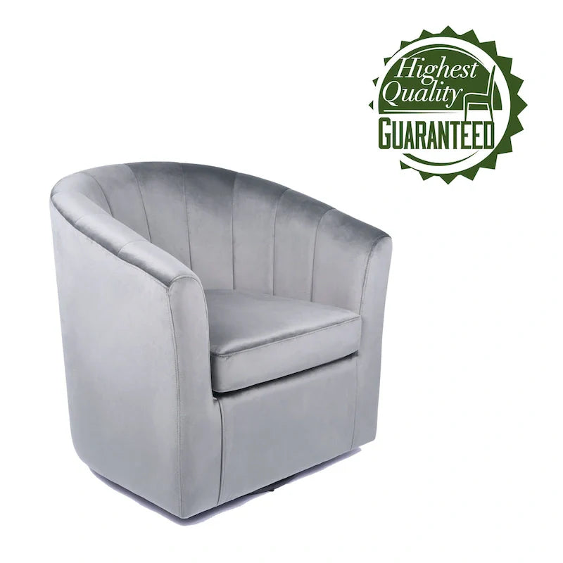 Fauteuil de club pivotant d'appoint en velours Junsele Carson Carrington