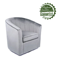 Fauteuil de club pivotant d'appoint en velours Junsele Carson Carrington