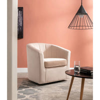 Fauteuil de club pivotant d'appoint en velours Junsele Carson Carrington