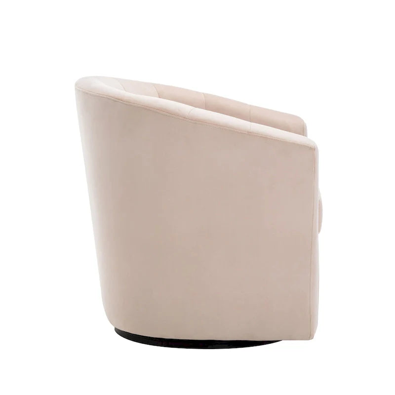 Fauteuil de club pivotant d'appoint en velours Junsele Carson Carrington