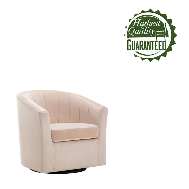 Fauteuil de club pivotant d'appoint en velours Junsele Carson Carrington