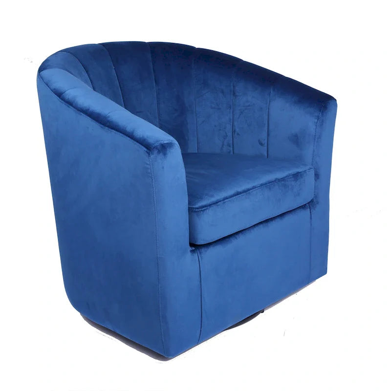 Fauteuil de club pivotant d'appoint en velours Junsele Carson Carrington