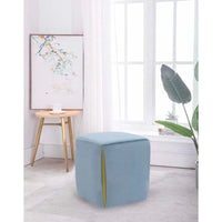 Adeco 14 Petit Repose-Pieds Tabouret Ottoman – Pouf de Siège en Velours