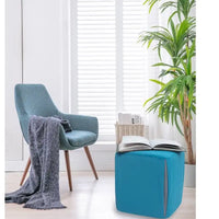 Adeco 14 Petit Repose-Pieds Tabouret Ottoman – Pouf de Siège en Velours