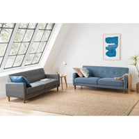 Canapé en lin touffeté moderne ADAIR avec poches accoudoirs par Crown Comfort