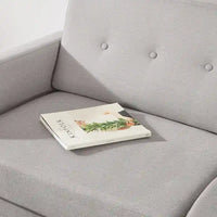 Canapé en lin touffeté moderne ADAIR avec poches accoudoirs par Crown Comfort