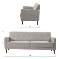 Canapé en lin touffeté moderne ADAIR avec poches accoudoirs par Crown Comfort