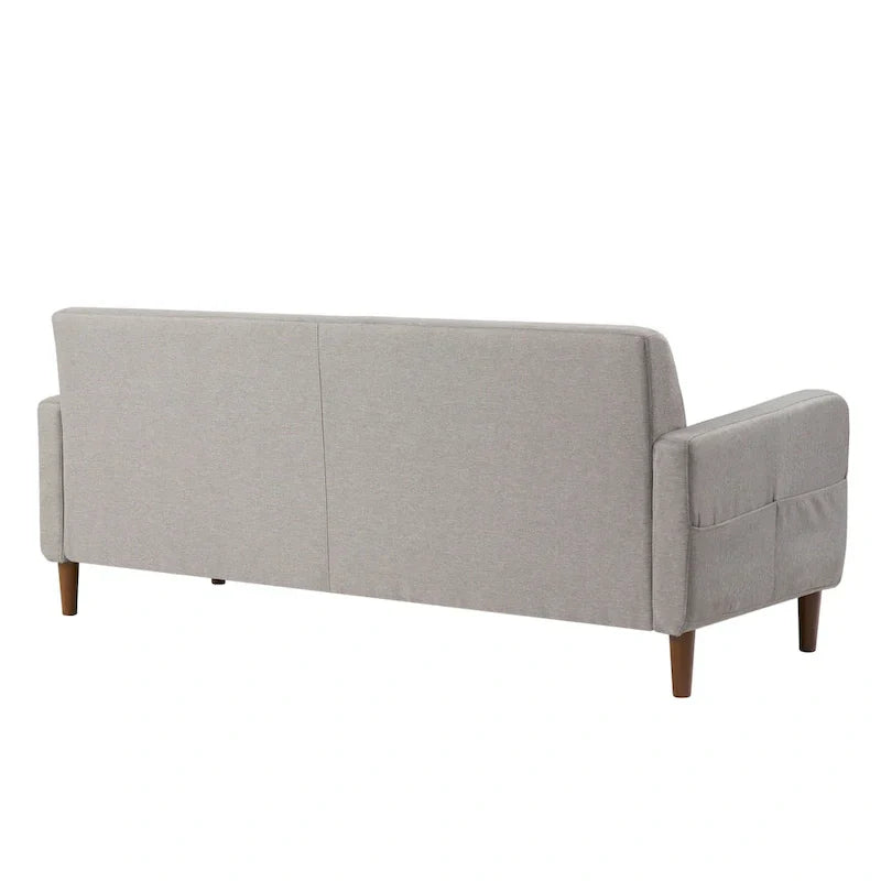 Canapé en lin touffeté moderne ADAIR avec poches accoudoirs par Crown Comfort