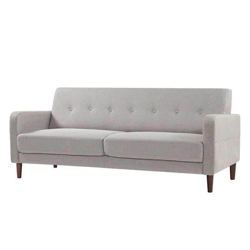 Canapé en lin touffeté moderne ADAIR avec poches accoudoirs par Crown Comfort