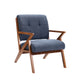 Fauteuil d'appoint Porthos Home Earla en tissu capitonné avec pieds et accoudoirs en bois
