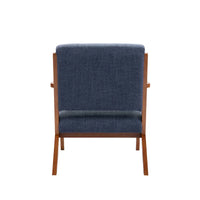 Fauteuil d'appoint Porthos Home Earla en tissu capitonné avec pieds et accoudoirs en bois