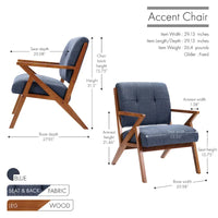 Fauteuil d'appoint Porthos Home Earla en tissu capitonné avec pieds et accoudoirs en bois