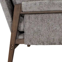 Fauteuil d'appoint en velours et bois massif de style Mid-Century avec coussin d'assise épais