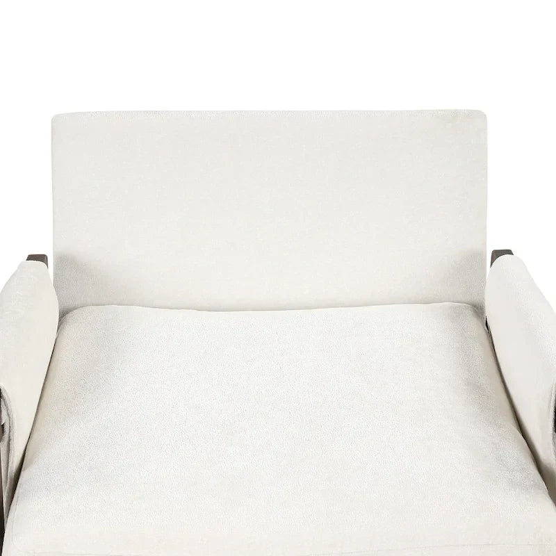 Fauteuil d'appoint en velours et bois massif de style Mid-Century avec coussin d'assise épais