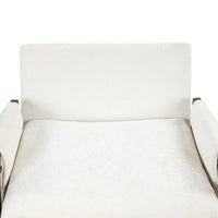 Fauteuil d'appoint en velours et bois massif de style Mid-Century avec coussin d'assise épais