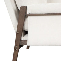 Fauteuil d'appoint en velours et bois massif de style Mid-Century avec coussin d'assise épais