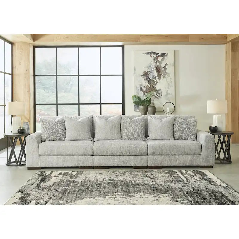 Signature Design by Ashley Regent Park Canapé 3 pièces étain - 137L x 44P x 39H