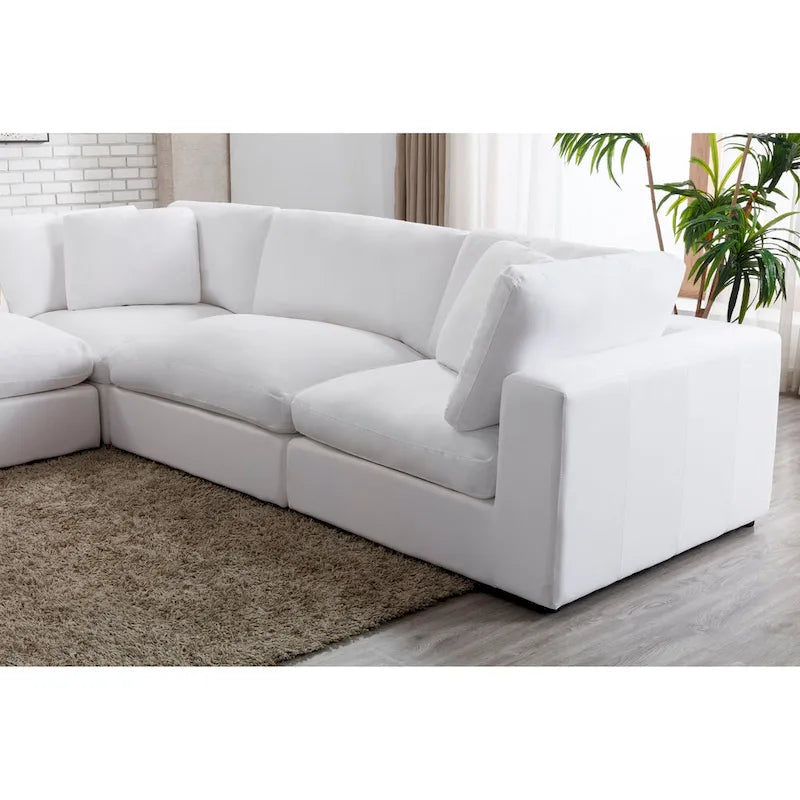 Canapé Sectionnel Modulable 6 Pièces Roundhill Furniture Rivas Garni de Plumes
