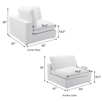 Canapé Sectionnel Modulable 6 Pièces Roundhill Furniture Rivas Garni de Plumes