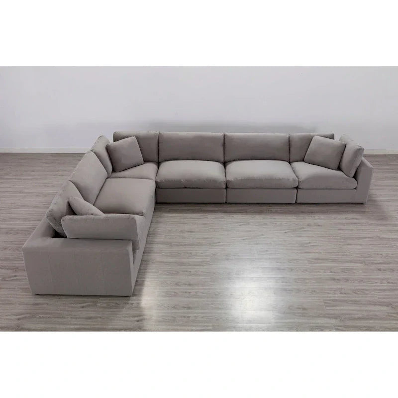 Canapé Sectionnel Modulable 6 Pièces Roundhill Furniture Rivas Garni de Plumes