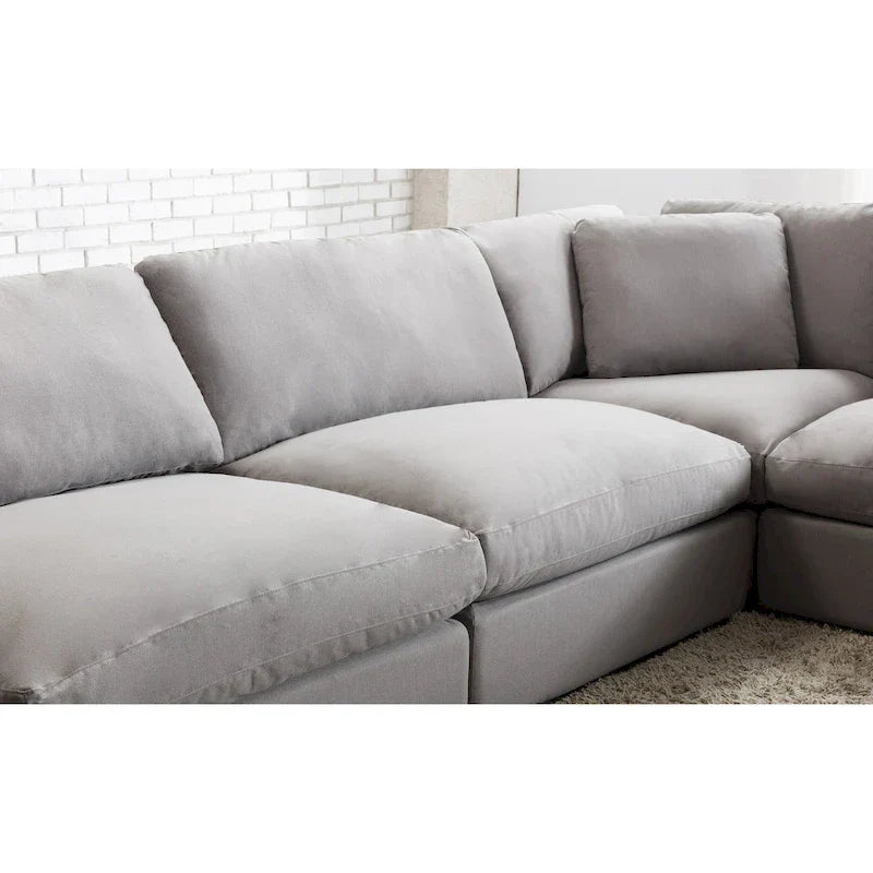 Canapé Sectionnel Modulable 6 Pièces Roundhill Furniture Rivas Garni de Plumes