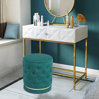 Pouf rond capitonné Adeco 18.3 Height
