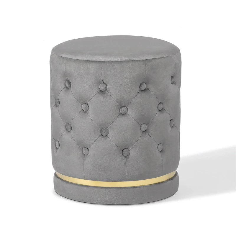 Pouf rond capitonné Adeco 18.3 Height