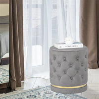 Pouf rond capitonné Adeco 18.3 Height