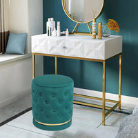 Pouf rond capitonné Adeco 18.3 Height