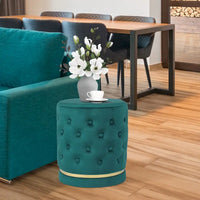 Pouf rond capitonné Adeco 18.3 Height